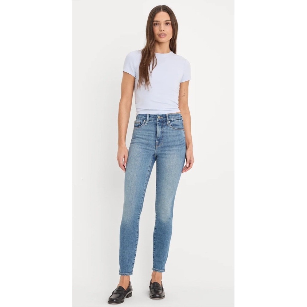 NWT Good American Good Waist Skinny High-Rise Jeans Indigo Blue Women's 14 $158